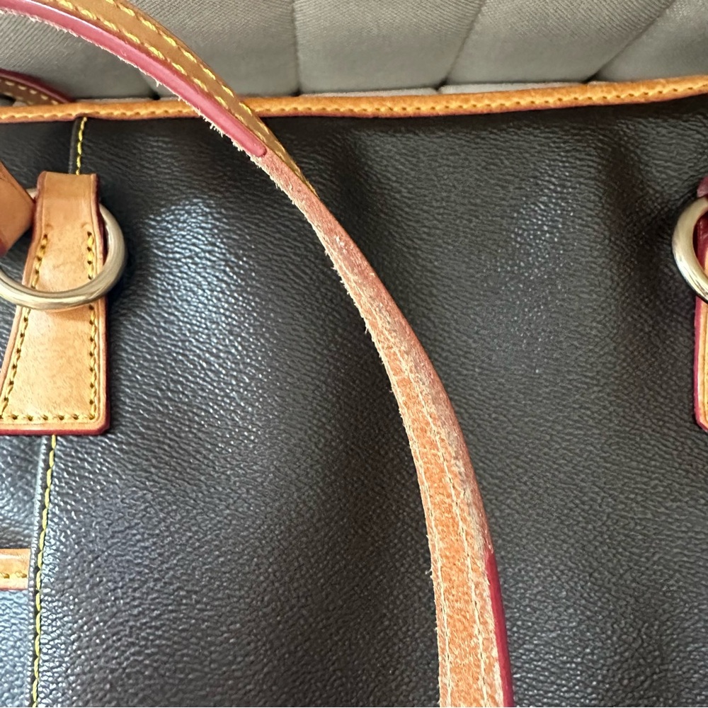 Dooney & Bourke • Brown Leather Tote Bag - Picture 7 of 14
